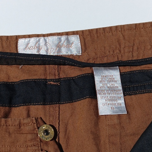BABY PHAT Women's Brown Linen / Cotton Blend Cargo Shorts - 13 - Picture 5 of 7